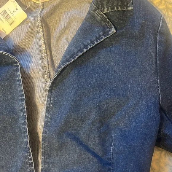 NWT Windsor Tie Front Jean Crop Top S - Picture 2 of 5